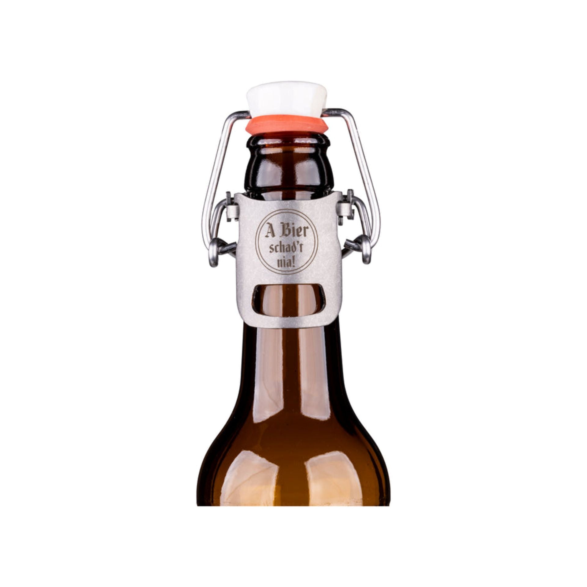 Gaudiknopf "A Bier schad't nia" Bügelverschluss