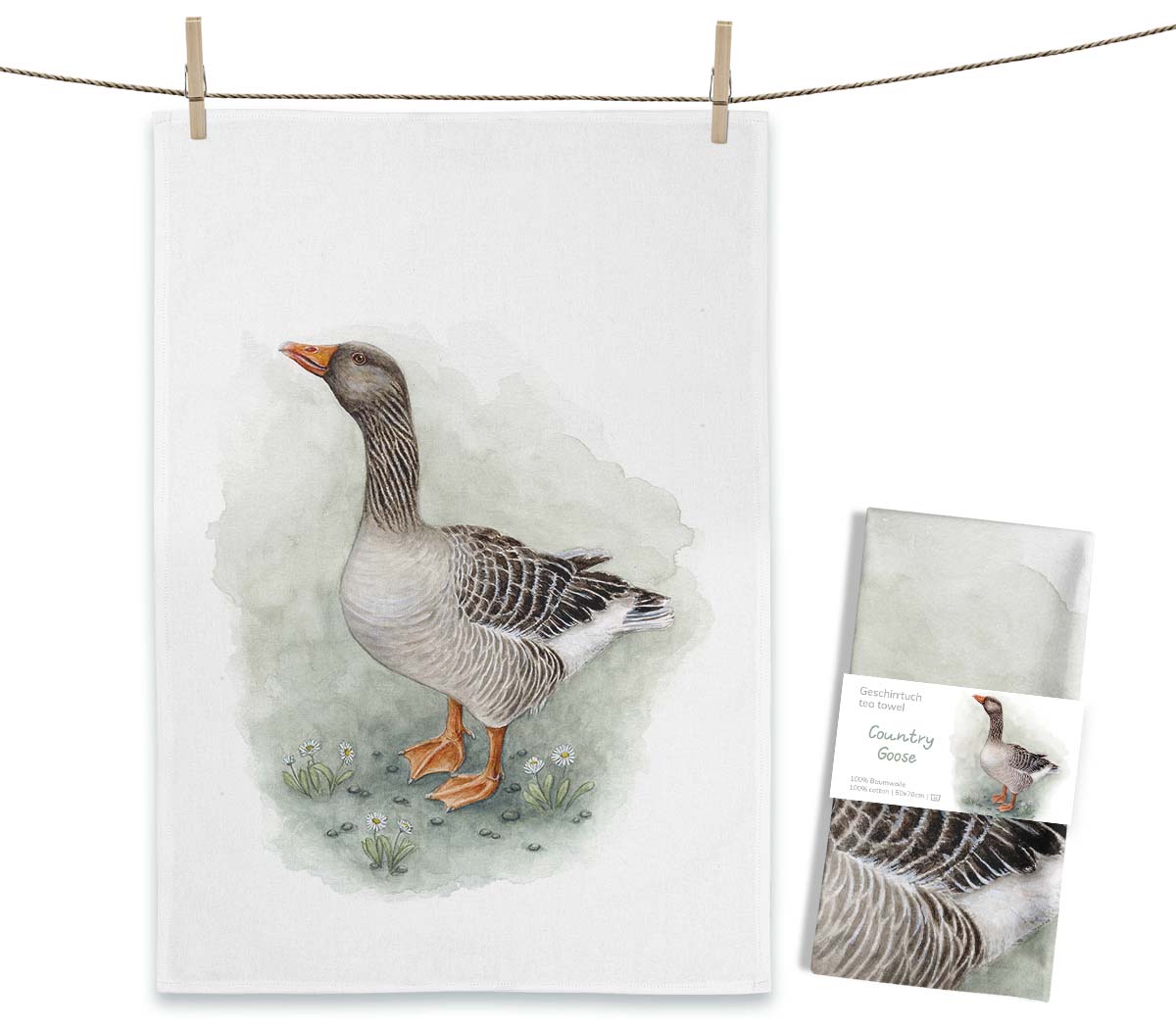 MALUU Geschirrtuch Country Goose