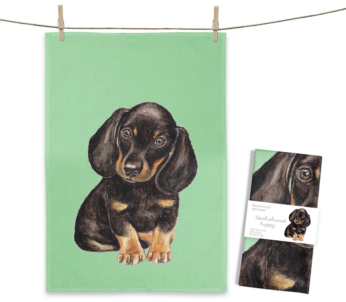 MALUU Geschirrtuch Dachshund Puppy