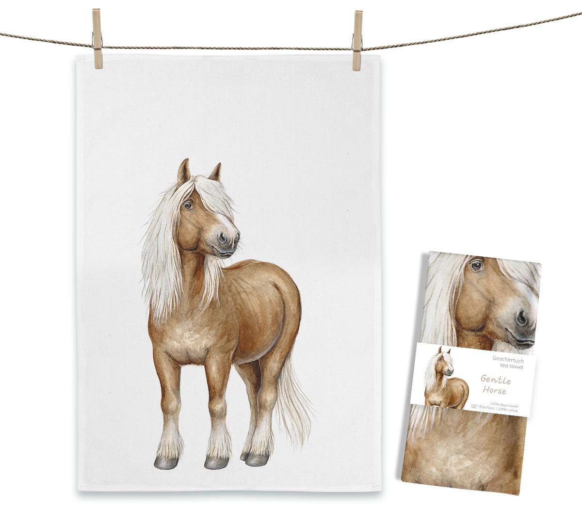 MALUU Geschirrtuch Gentle Horse