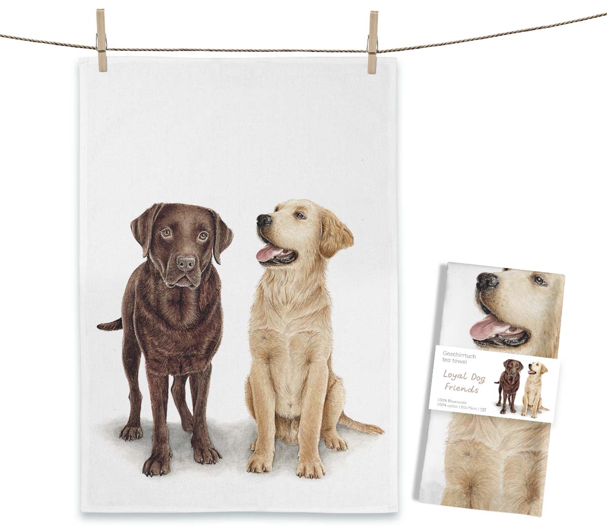 MALUU Geschirrtuch Loyal Dogs Friends