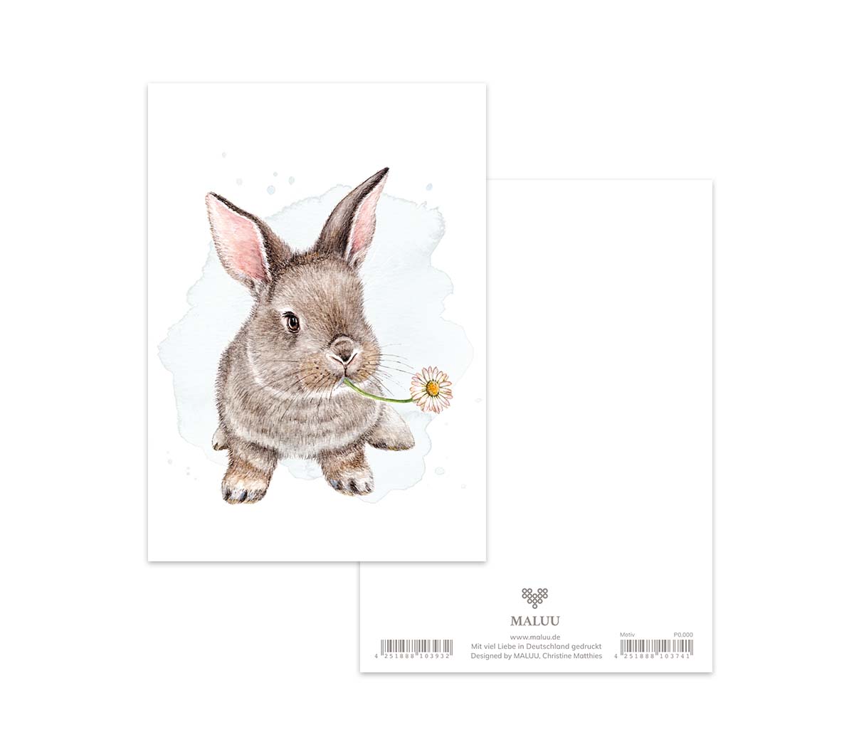 MALUU Postkarte Daisy Bunny