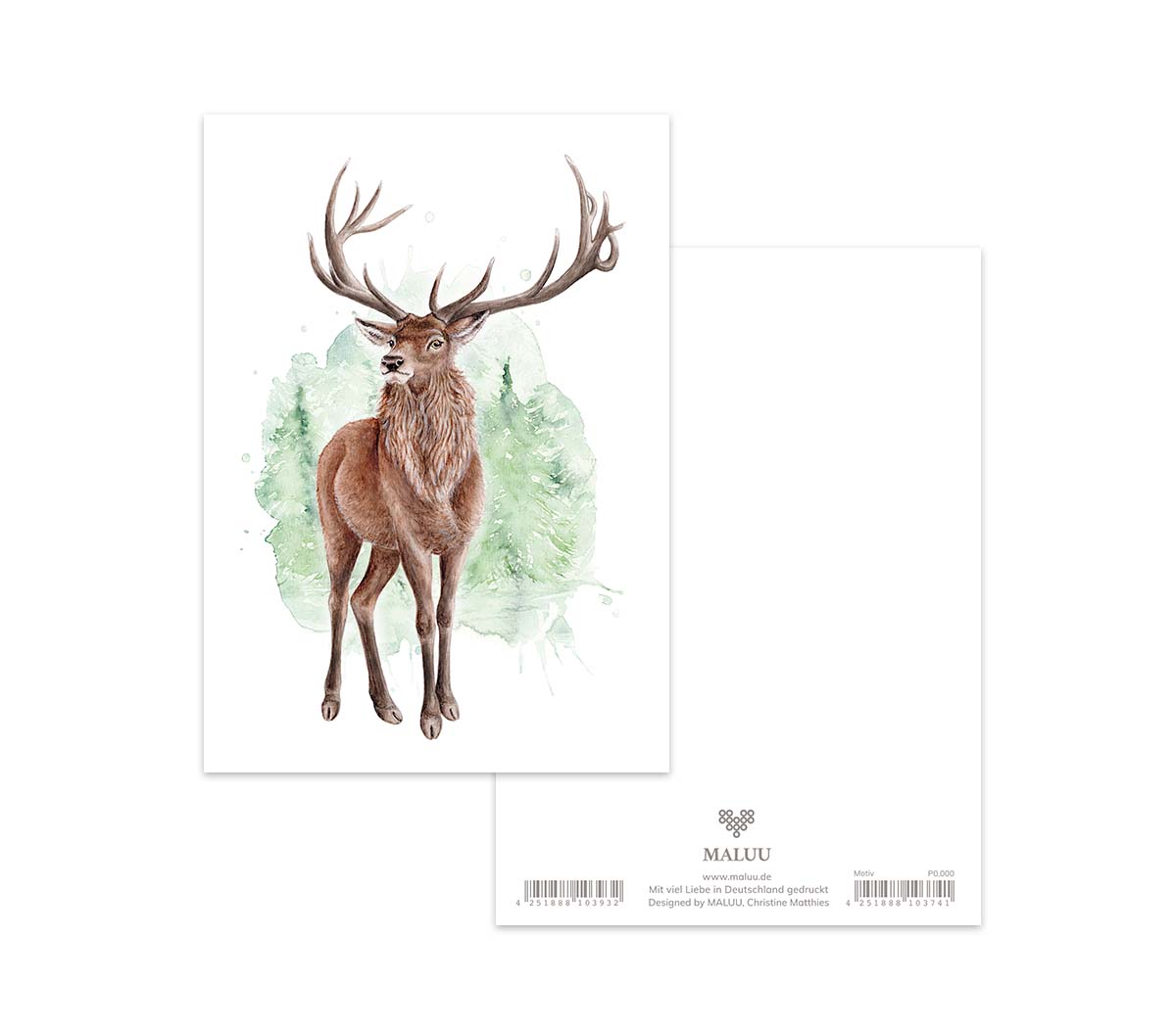 MALUU Postkarte Forest Deer