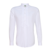 Herrenhemd aus Stretch-Oxford in Weiß mit klassischer Silhouette und moderner Bewegungsfreiheit.