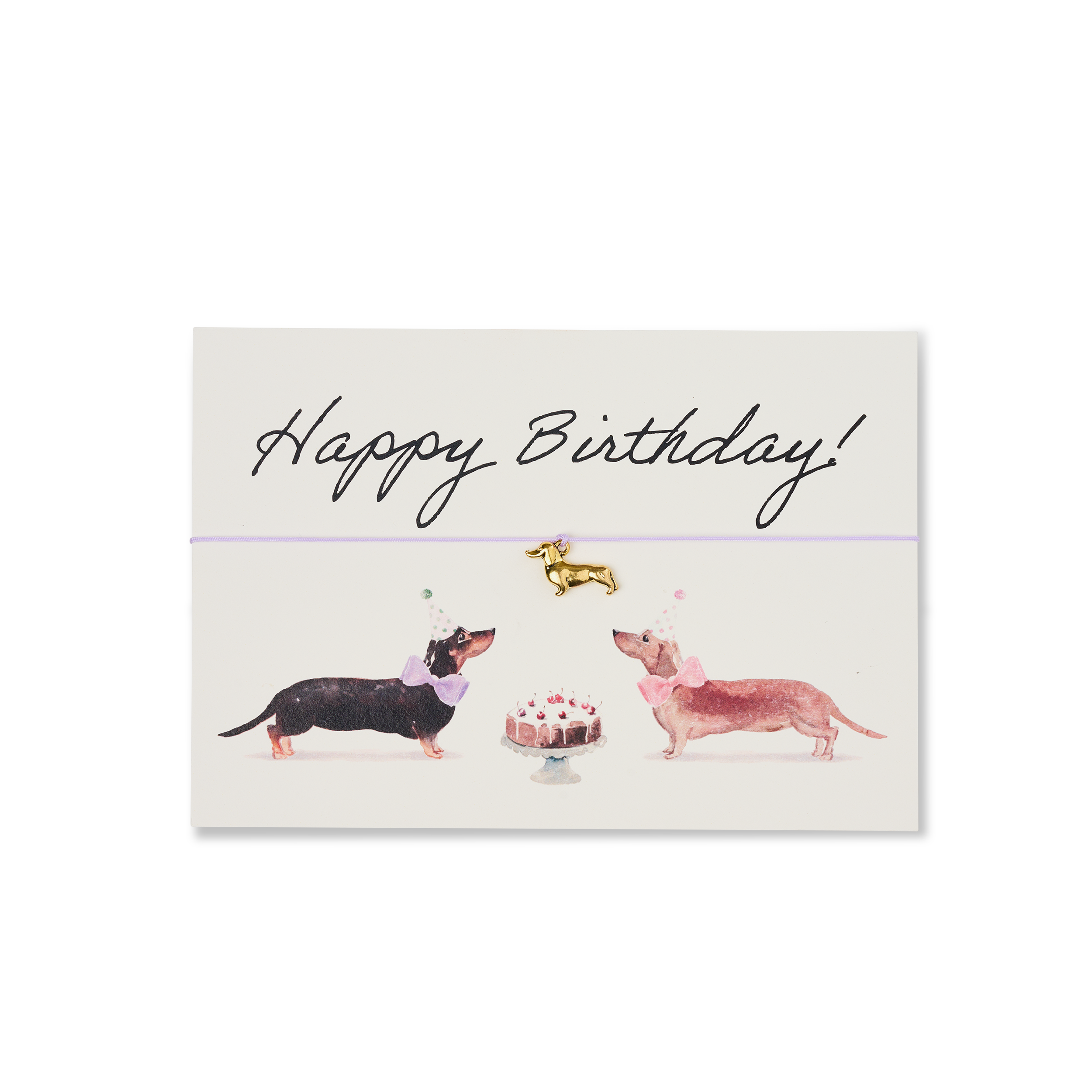 Armband-Karte: Alles Gute zum Geburtstag Dackel