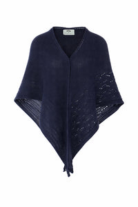 Stricktuch „Hoamatweich“ –  Merinowolle Anthrazit & Marine