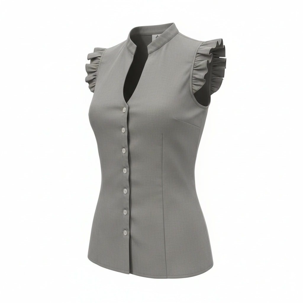 Bluse „Sommerzauber“ – ärmellos mit Rüschendetail