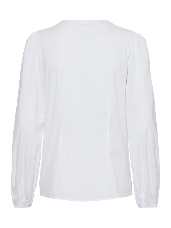 „Hoamatzauber“ – Baumwoll-Stretch-Bluse mit Faltenausschnitt