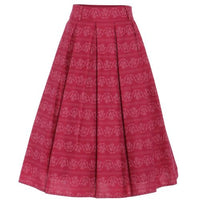 Berwin Baumwoll-Druckrock mit Kellerfalten