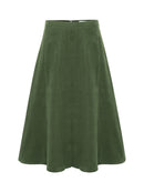 Berwin Feincord-Rock in Olive mit Kellerfalte