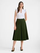 Berwin Feincord-Rock in Olive mit Kellerfalte