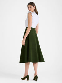 Berwin Feincord-Rock in Olive mit Kellerfalte