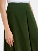 Berwin Feincord-Rock in Olive mit Kellerfalte