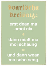 Postkarte Bayern - boarischa Dreisatz