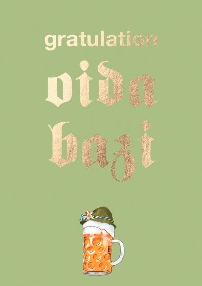 Postkarte Bayern - gratulation oida bazi