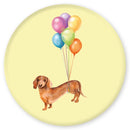 Magnet Dackel mit Luftballons