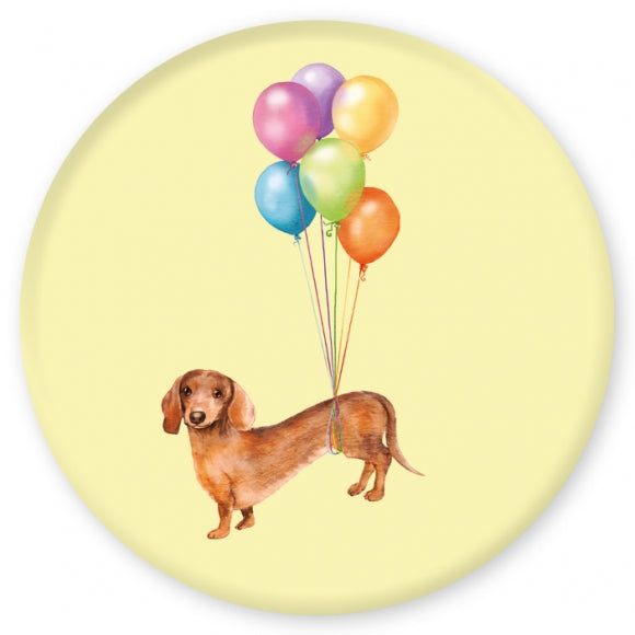 Magnet Dackel mit Luftballons