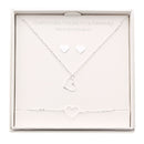 Geschenkset - Halskette-Armband-Ohrstecker - versilbert - Herz