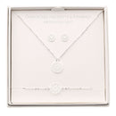 Geschenkset - Halskette-Armband-Ohrstecker - versilbert - Mandala des Glücks