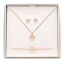 Geschenkset - Halskette-Armband-Ohrstecker - rosévergoldet - Baum des Lebens