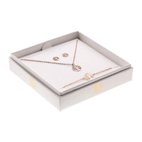 Geschenkset - Halskette-Armband-Ohrstecker - rosévergoldet - Baum des Lebens