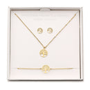 Geschenkset - Halskette-Armband-Ohrstecker - vergoldet - Baum des Lebens