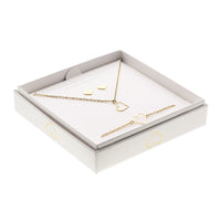 Geschenkset - Halskette-Armband-Ohrstecker - vergoldet - Herz