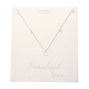 Halskette - „Beautiful“ - Edelstahl - Herz versilbert