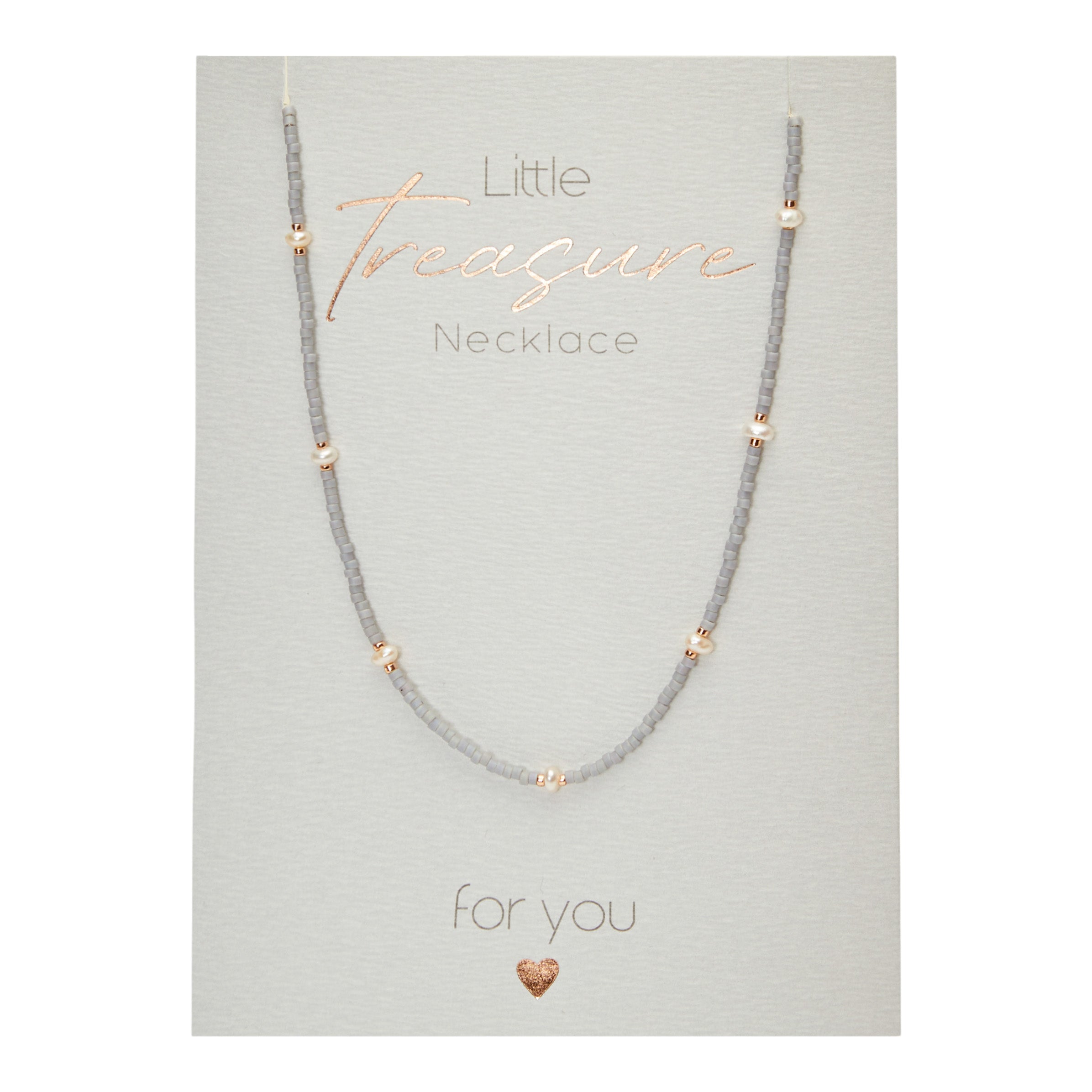 Halskette - "Little Treasure" - Grau