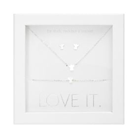 Geschenkset Love it. - versilbert - Engel