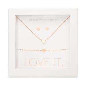 Geschenkset Love it. - rosévergoldet - Herz