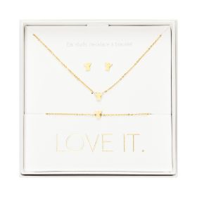 Geschenkset Love it. - vergoldet - Engel