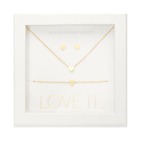 Geschenkset Love it. - vergoldet - Herz