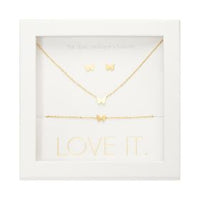 Geschenkset Love it. - vergoldet - Schmetterling