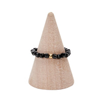 Ring - "Harmony of nature" - Schwarzer Spinell - vergoldet