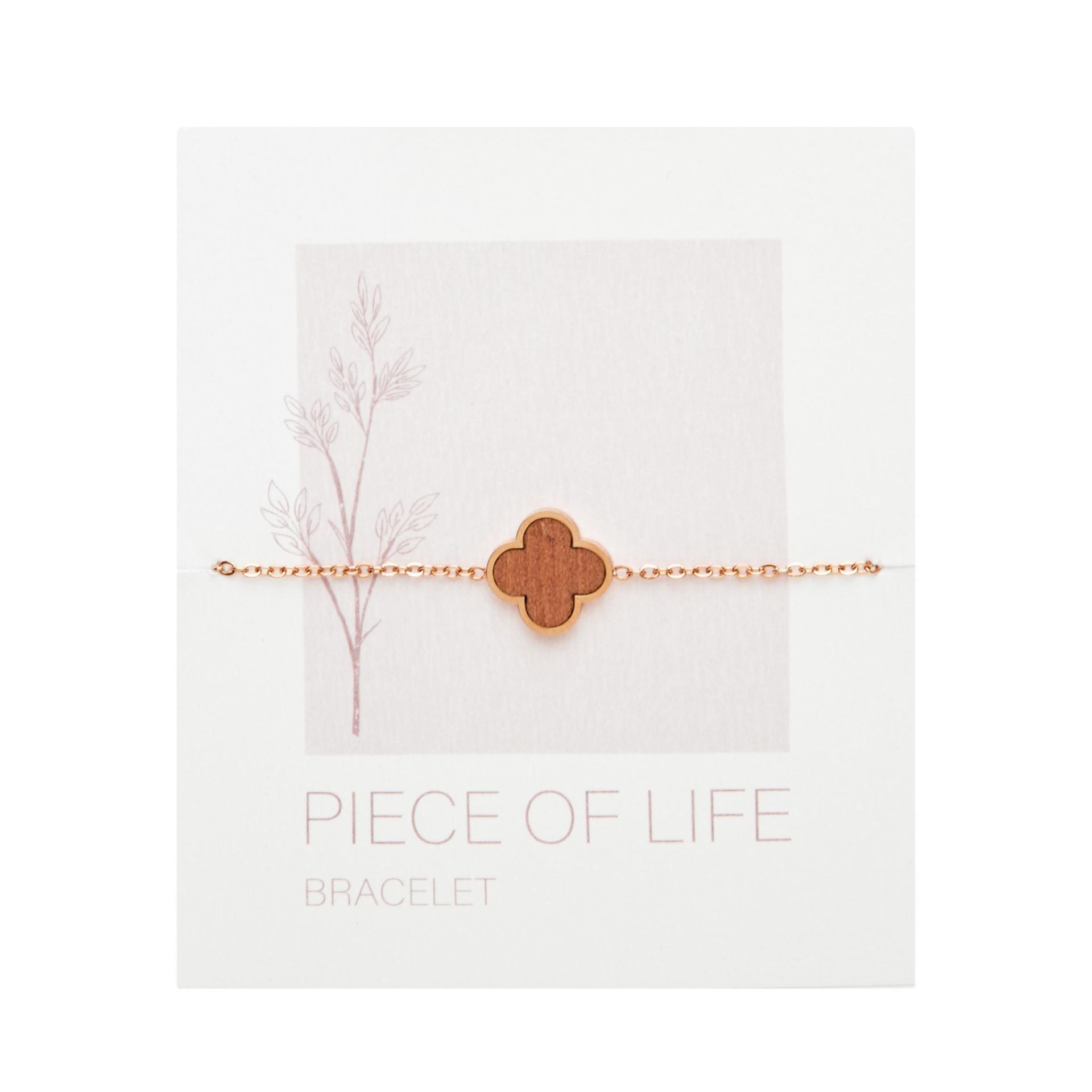Armband Piece of Life - rosévergoldet - Kleeblatt