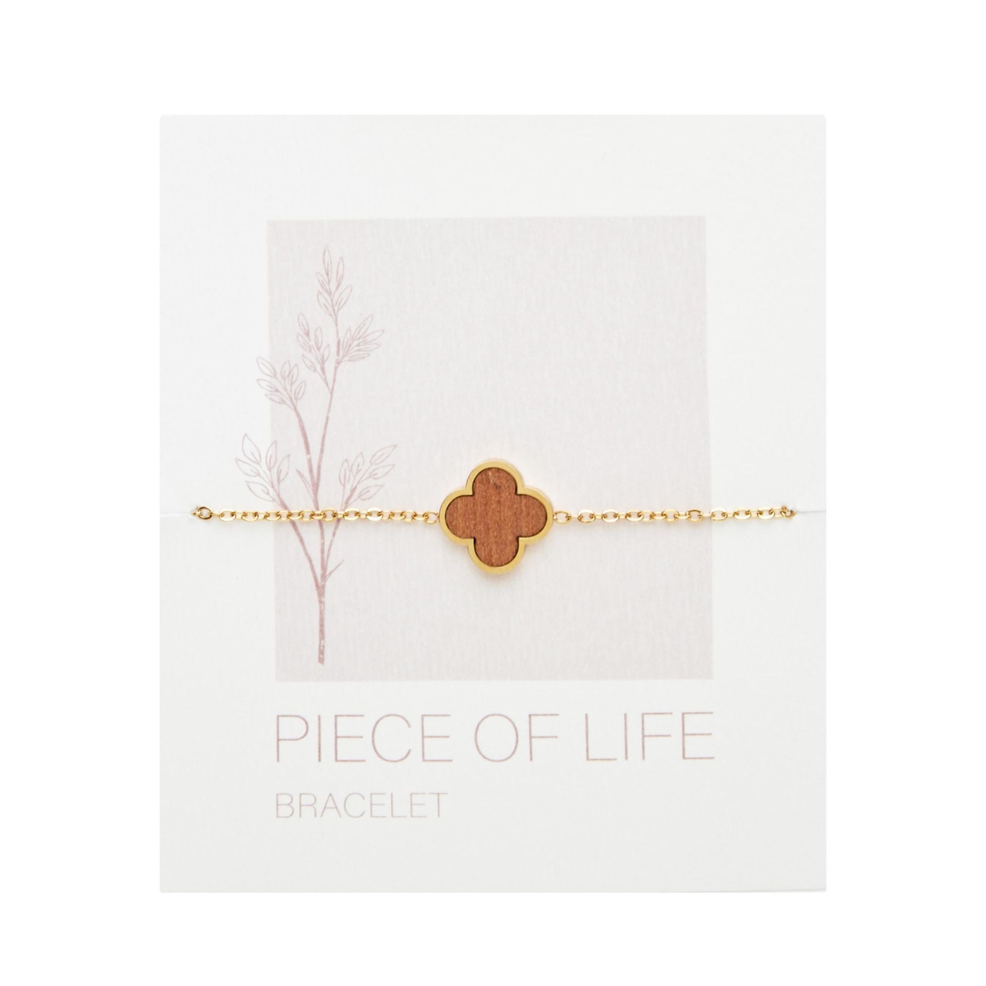 Armband Piece of Life - vergoldet - Kleeblatt