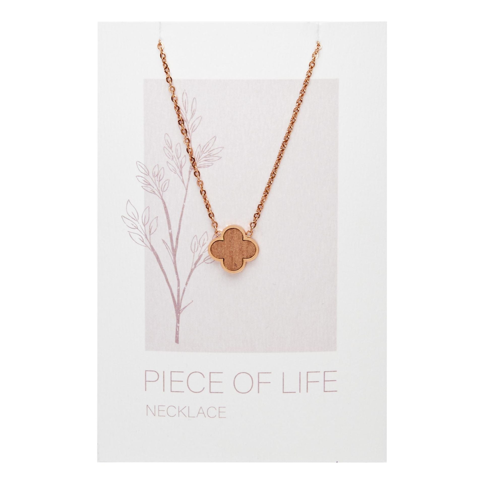 Halskette Piece of Life - rosévergoldet - Kleeblatt