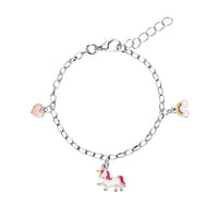 Armband - "Happy Kids" - 3 Anhänger - Einhorn