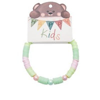Armband - "Happy Kids" - Heishi - Grün-Rosa