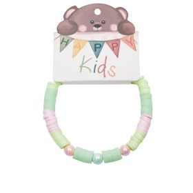 Armband - "Happy Kids" - Heishi - Grün-Rosa