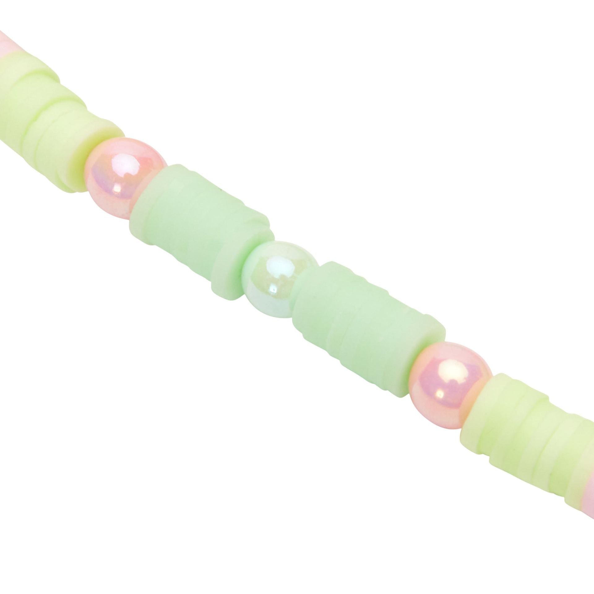 Armband - "Happy Kids" - Heishi - Grün-Rosa