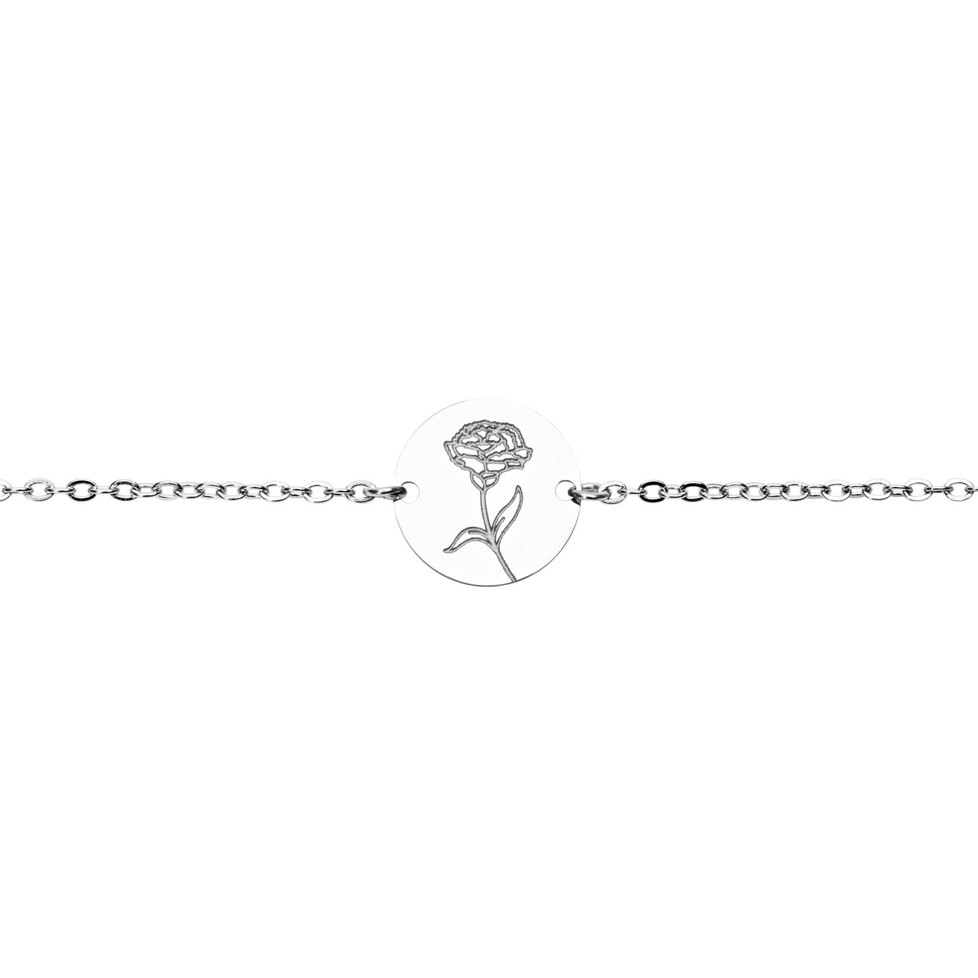 Armband Your Flower - Edelstahl - Nelke - Januar