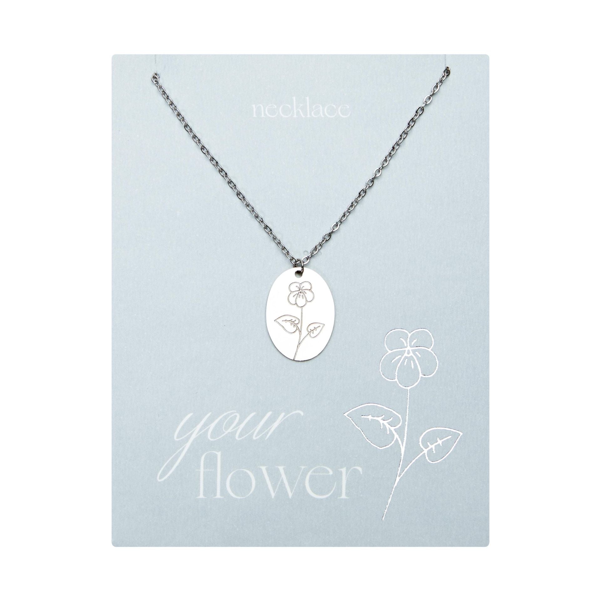 Halskette Your Flower - Edelstahl - Veilchen - Februar