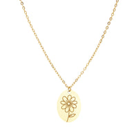 Halskette Your Flower - vergoldet - Gänseblümchen - April