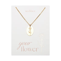 Halskette Your Flower - vergoldet - Rose - Juni