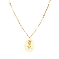 Halskette Your Flower - vergoldet - Rose - Juni