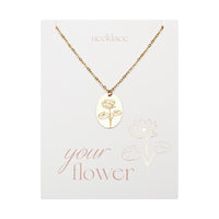 Halskette Your Flower - vergoldet - Seerose - Juli