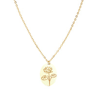 Halskette Your Flower - vergoldet - Seerose - Juli