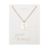 Halskette Your Flower - vergoldet - Mohnblume - August